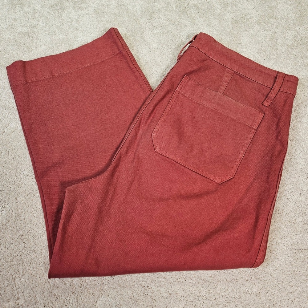 Womens Madewell Slim Emmett Wide Leg Crop Pants Size 34 Warm Nutmeg Modern Style